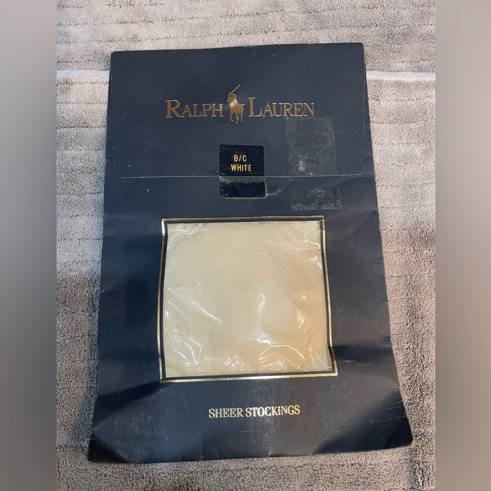 Ralph Lauren Sheer Pantyhose Stockings White Size B-C Vintage